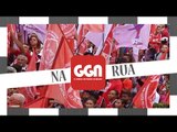 Manifestantes contrários ao golpe marcham até a Rede Globo
