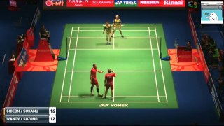 Highlight - Kevin SUKAMULJO Marcus GIDEON vs Vladimir IVANOV Ivan SOZONOV Badminton Japan Open 2018