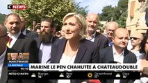 Regardez les images de Marine Le Pen accueillie de façon très musclée cet après-midi dans le Var