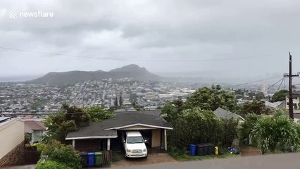 Time lapse shows Tropical Storm Olivia rolling through Oahu