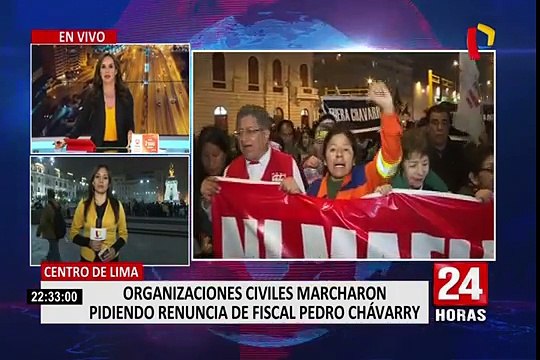 Centro de Lima: organizaciones civiles marcharon pidiendo renuncia de fiscal Pedro Chavarry