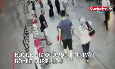 Küçük kızın ölümden kıl payı kurtuluşu kamerada