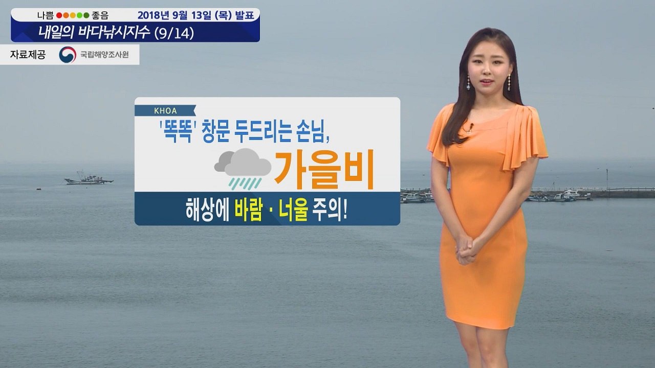 [내일의 바다낚시지수] 9월14일 가을비 해상 바람과 너울 영향 해상 활동 해안도로...