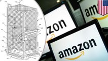 Amazon patent shows employees in cage on top of a robot