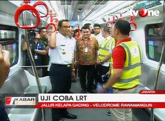 Uji Coba LRT Jalur Kelapa Gading-Velodrome Rawamangun