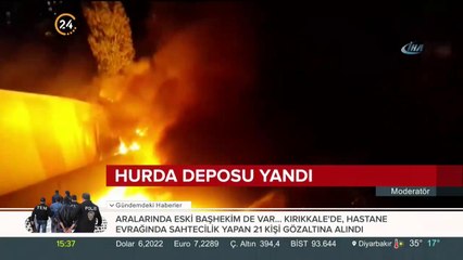 Hurda deposu yandı