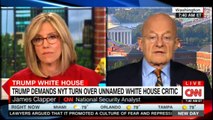 Former Director of National intelligence James Clapper on Donald Trump demands NYT turn over unnamed White House critic. #DonaldTrump #NewYork #WhiteHouse #CNN