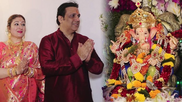 Govinda welcomes Ganpati with wife Sunita Ahuja & daughter Tina Ahuja; Watch Video | FilmiBeat