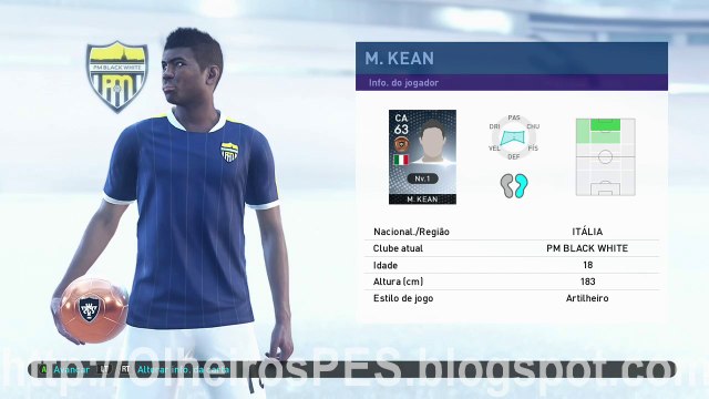 PES 2019 - Combinação de Olheiros para contratar o mito M. Kean, do PM Black White