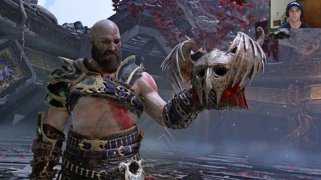 God of War 4 - Valkyrie Geirdriful Boss Battle (PS4 Pro)
