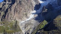 Ice collapses from Charpoua glacier in Mont Blanc massif