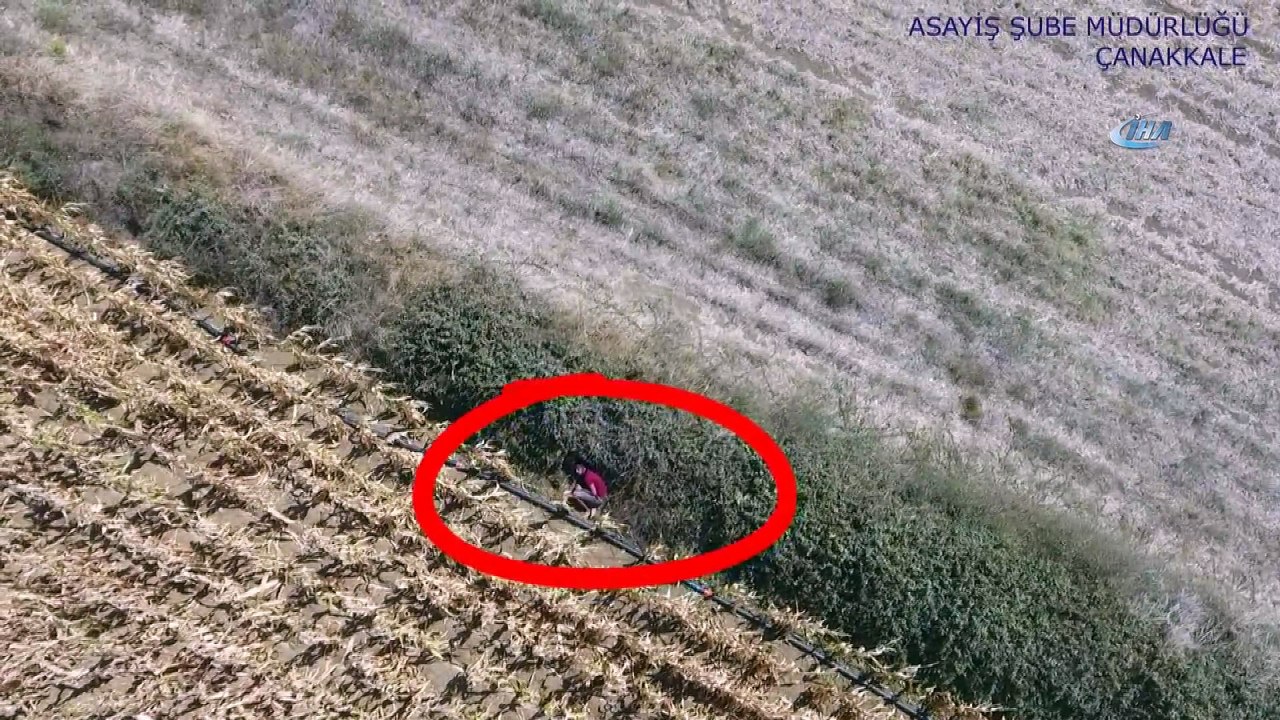 Çanakkale’de drone ile nefes kesen kovalamaca... Çanakkale’de polis firar eden hükümlüyü drone ile yakalandı