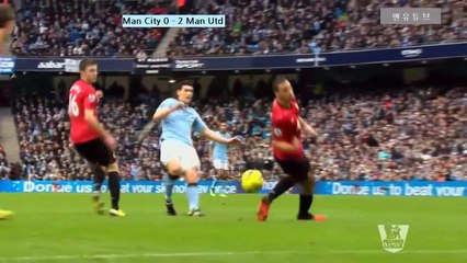 Man Derby! Joe Hart protects Rio Ferdinand!! ●12/13 Man Utd 3-2 Man City