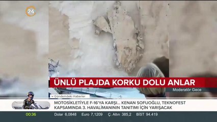 Plajda korku dolu anlar