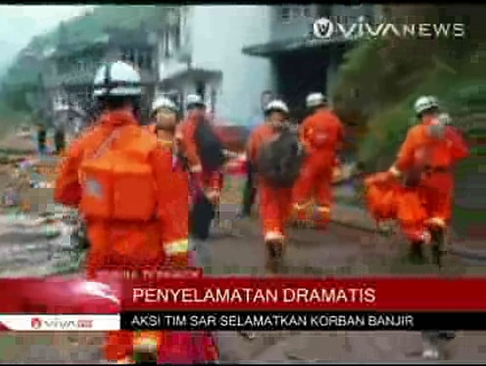 Aksi Penyelamatan Dramatis Korban Banjir di Xinshui