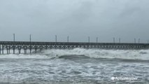 Monster waves from Hurricane Florence slam this pier in North Carolina