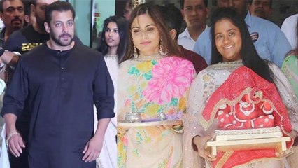 Download Video: Salman Khan visits Arpita Sharma & Aayush Sharma's house for Ganpati Celebrations | FilmiBeat