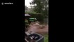 Resident's backyard flooded as Hurricane Florence brings heavy rains to Carolinas