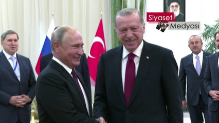 İran Üçlü Zirve öncesi Erdoğan ve Putin Sıcak görüntüler