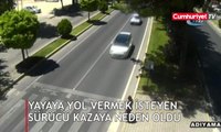 Yayaya yol vermek isteyen sürücü kazaya neden oldu