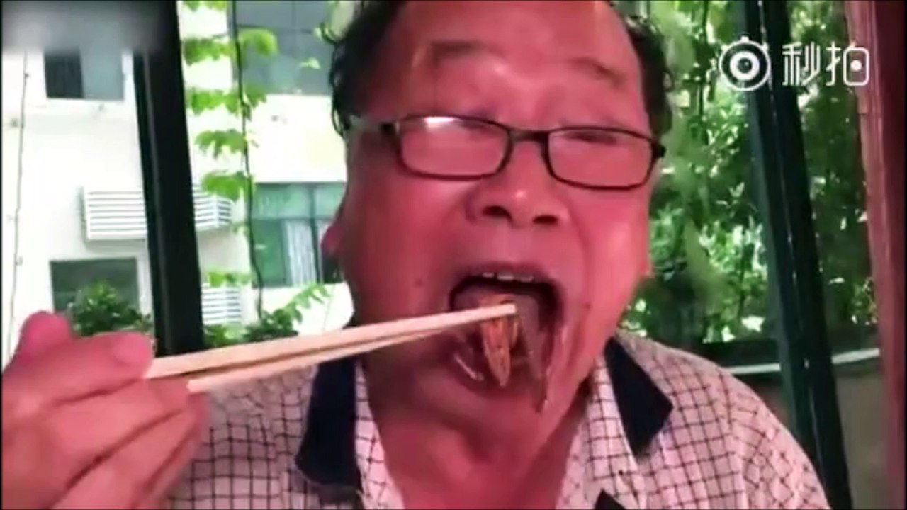 Il mange goulûment une assiette entière de vers de terre !