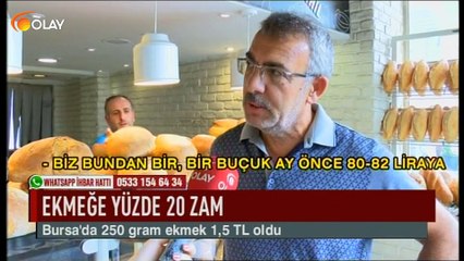 Ekmeğe yüzde 20 zam