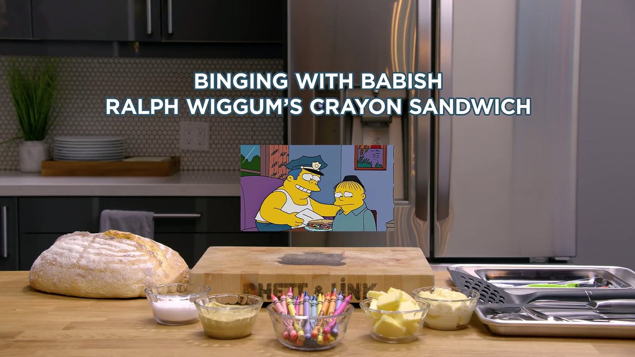 The Simpsons' Grilled Crayon Sandwich ft. Binging With Babish - Video ...