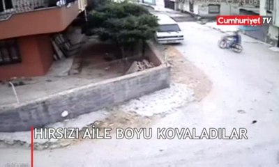 Hırsızı aile boyu kovaladılar