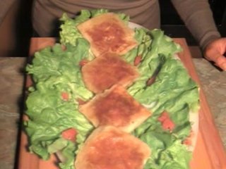 Plat végétarien, brick chèvre miel