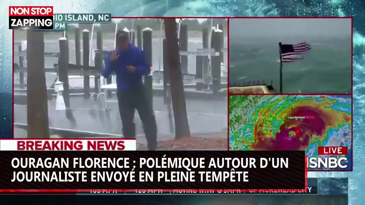 Ouragan Florence : polémique autour d'un journaliste envoyé en pleine tempête (vidéo)