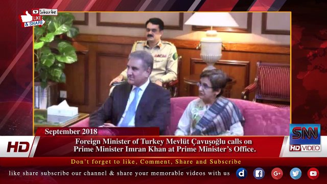 Foreign Minister of Turkey Mevlüt Çavuşoğlu calls on Prime Minister Imran Khan at Prime Minister’s Office
