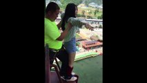 girls funny bungee jumping