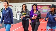 Sasha Banks & Bayley tour Arsenal Training Centre