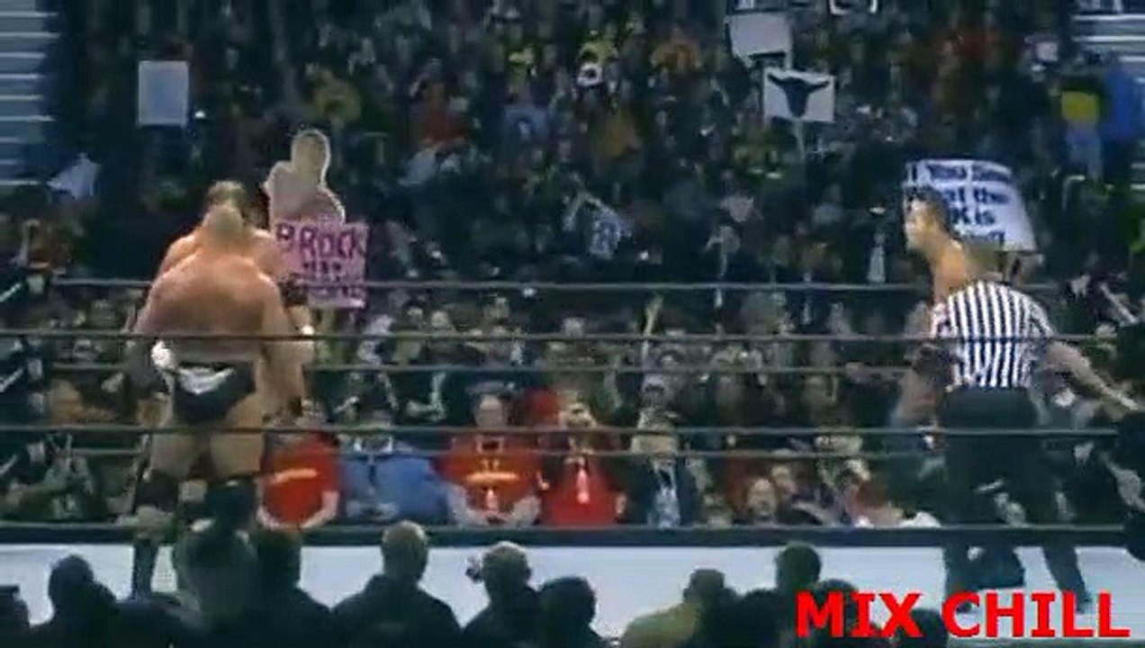 the rock vs brock lesnar vs triple h global warning 2002 full match