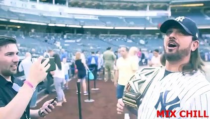 AJ Styles hangs out with Giancarlo Stanton at Yankee Stadium- SummerSlam Diary
