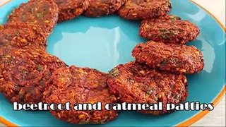 Beetroot and Oatmeal Baked Vegan Patties