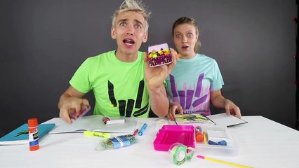 GAME MASTER CHALLENGED US TO MAKE TOP SECRET DIY EDIBLE SCHOOL SUPPLIES!!