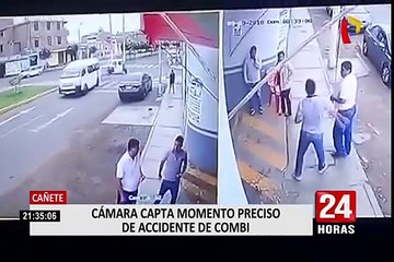 Cañete: combi se despista y se estrella contra un paradero