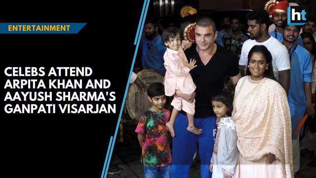 Celebs attend Arpita Khan and Aayush Sharma's Ganpati Visarjan