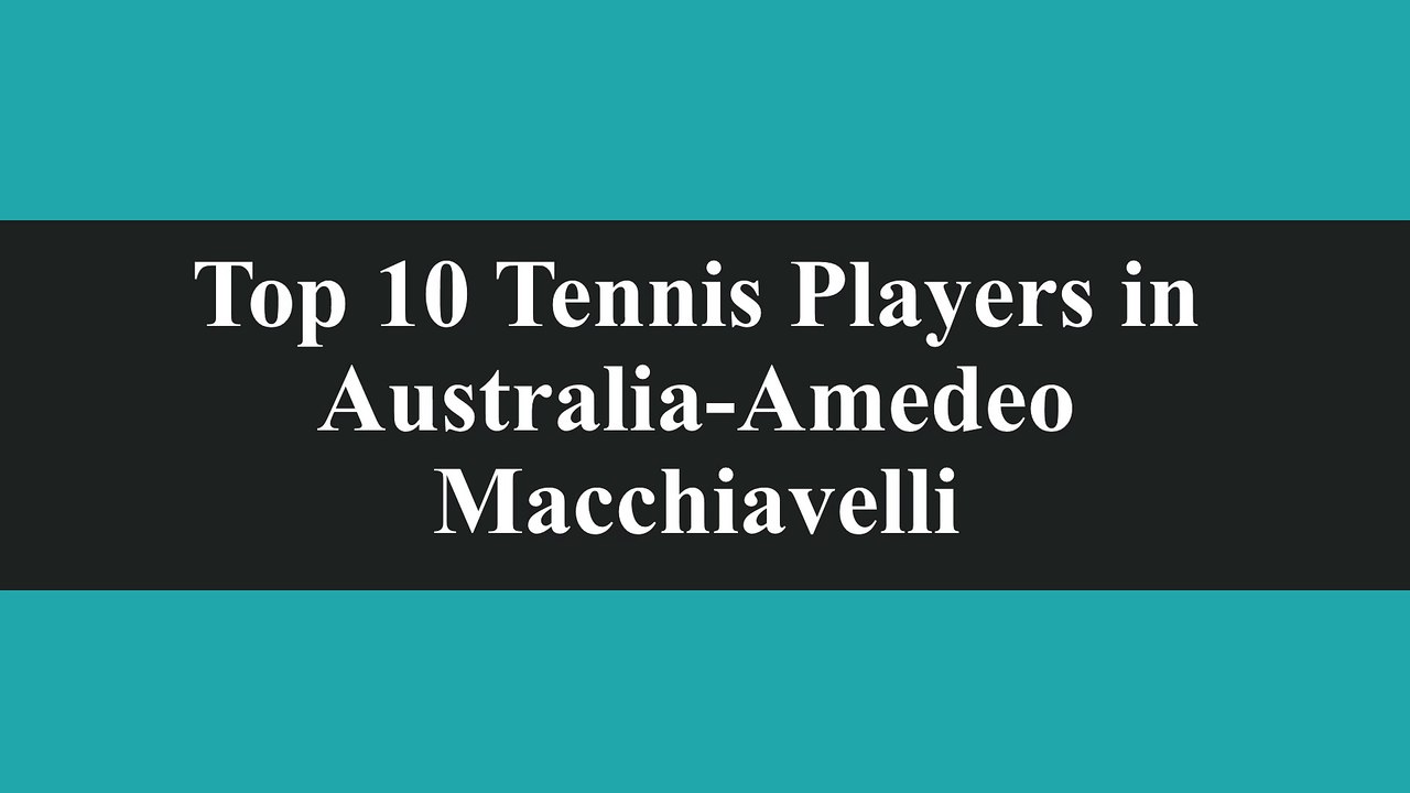 Highest Paid Australian Tennis Players 2018-Amedeo Macchiavelli