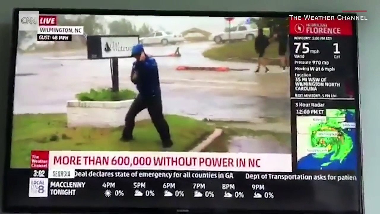 Weatherman dramatically braces for Florence