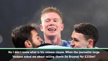'No, I don't think so' - Guardiola on De Bruyne release clause