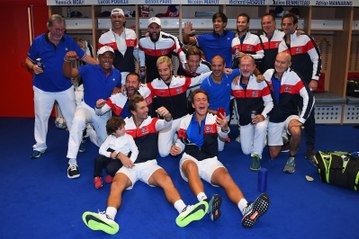 Coupe Davis #FRAESP : le retour aux vestiaires et la joie !