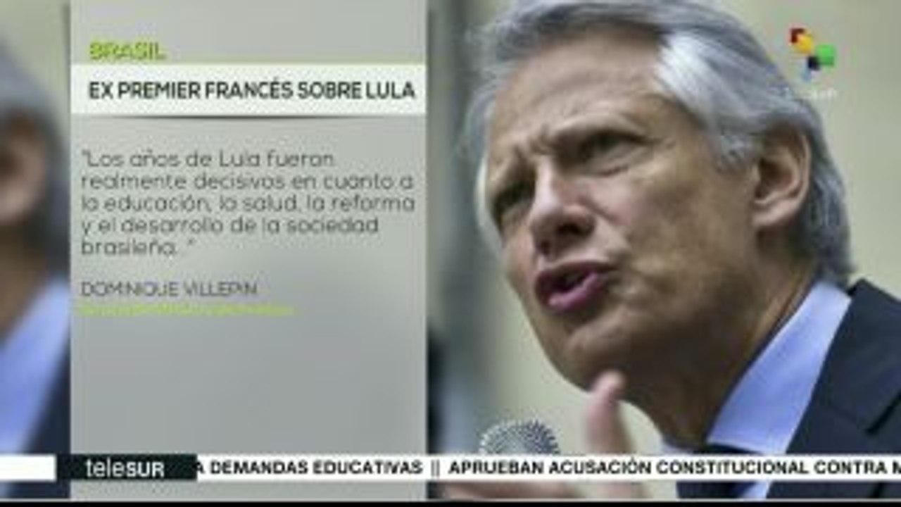 Expremier francés reconoce logros del gobierno de Lula da Silva