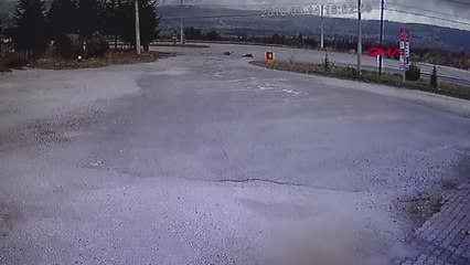 Kütahya Motosikletin Kaza Anı Kamerada