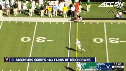 Virginia WR Olamide Zaccheaus Scores 163 Yards Of Touchdowns vs. Ohio