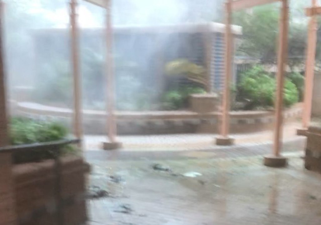 Typhoon Winds Whip Through Hong Kong Residential Complex