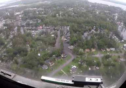Coast Guard Flight Assesses Flood Damage in North Carolina's New Bern