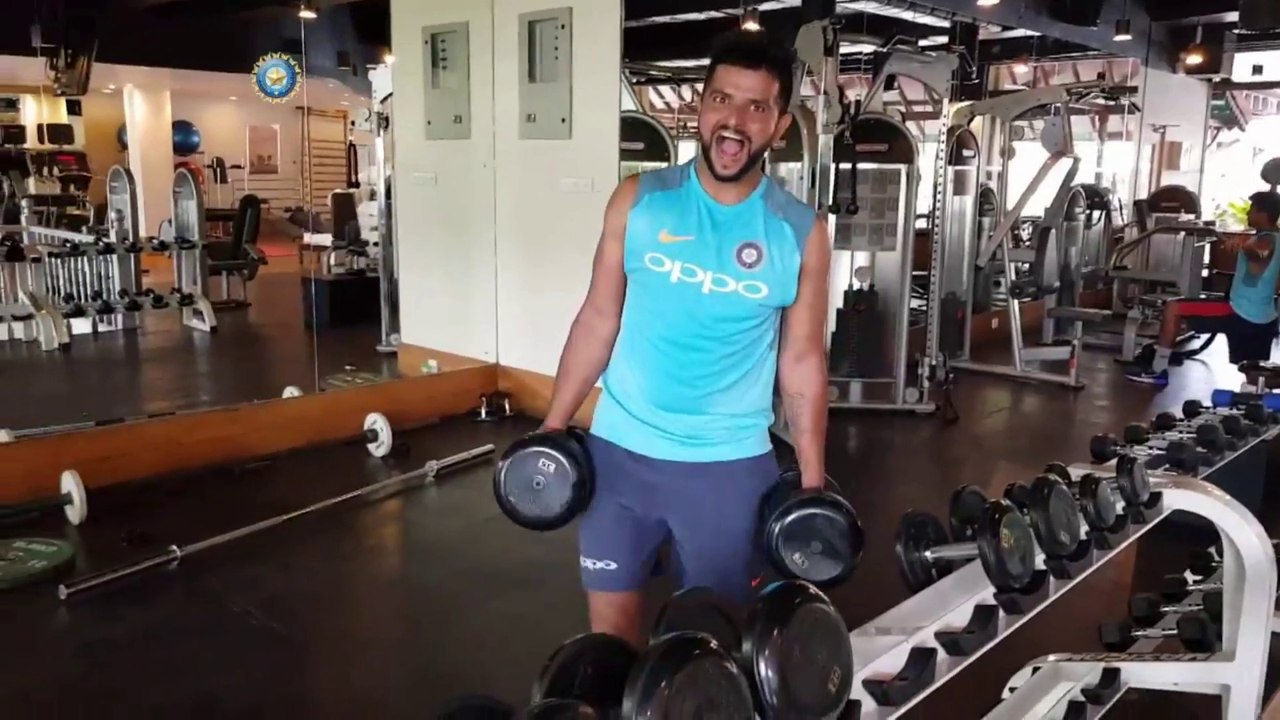 Team India KL Rahul Rishabh Pant and Suresh Raina in Gym