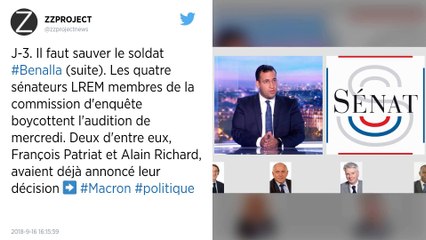 Les sénateurs LREM vont boycotter l'audition d'Alexandre Benalla mercredi.